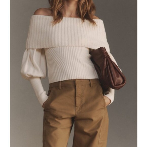 The Tessa Off-The-Shoulder Puff-Sleeve Sweater 2X NWT - Picture 1 of 3
